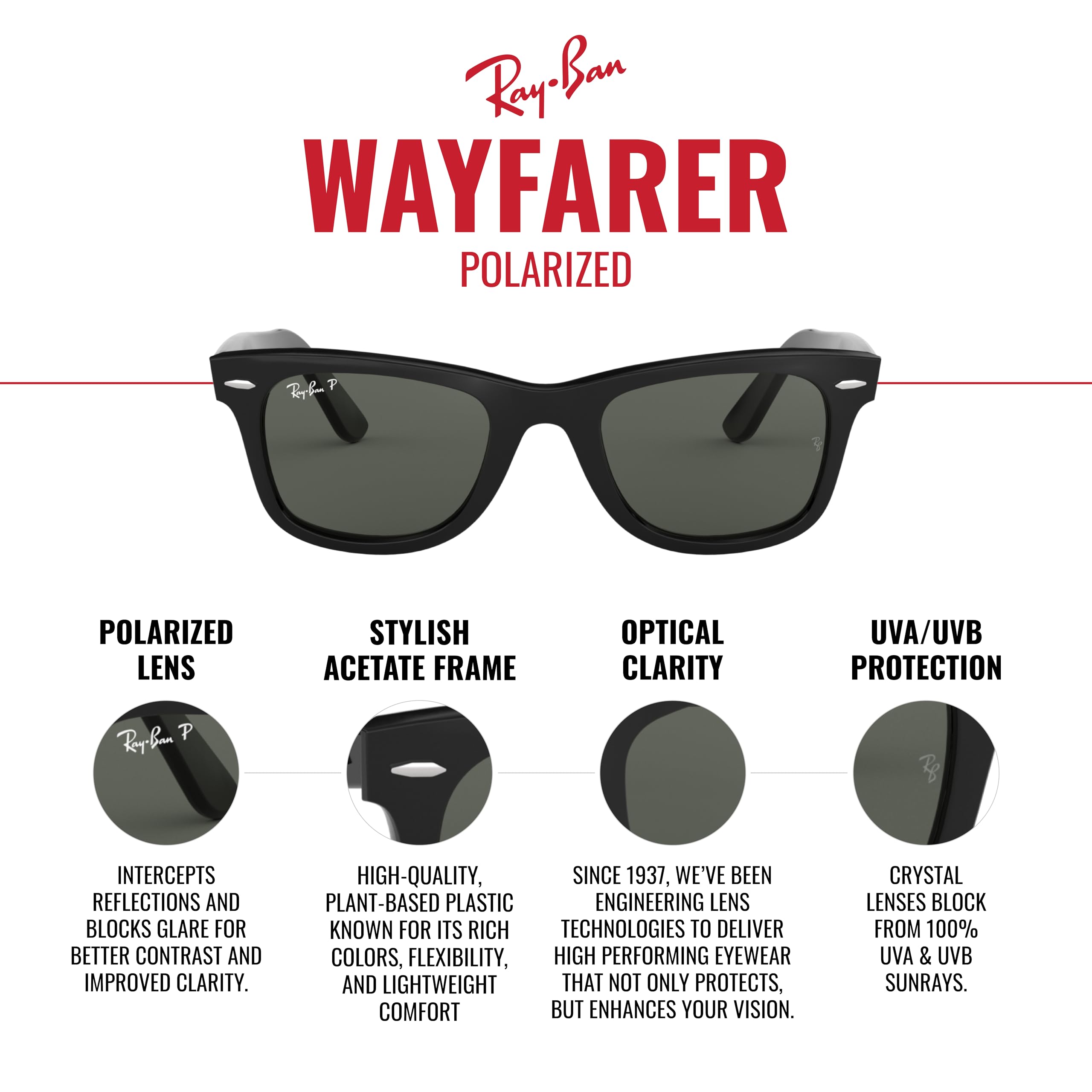 Ray-Ban Wayfarer ブラックサングラス レイバン公式ストア】 Ray-Ban® RB4474D サングラス | ブラック X